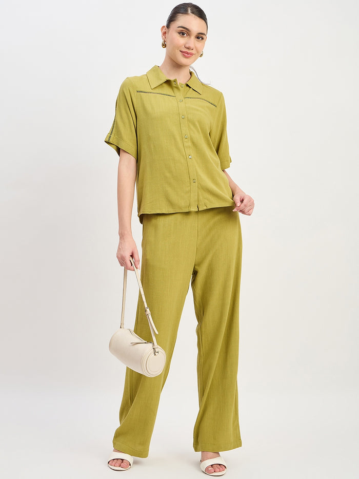 Madame Olive Rayon Linen Short Sleeve Co-ord Set