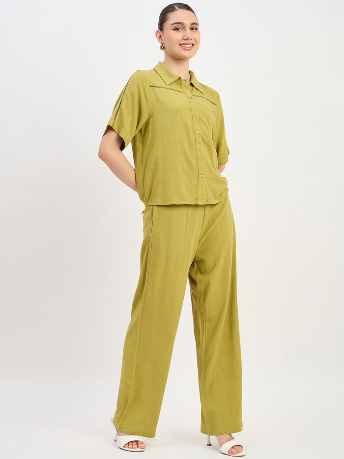 Madame Olive Rayon Linen Short Sleeve Co-ord Set