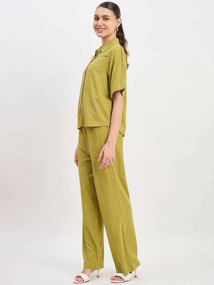Madame Olive Rayon Linen Short Sleeve Co-ord Set