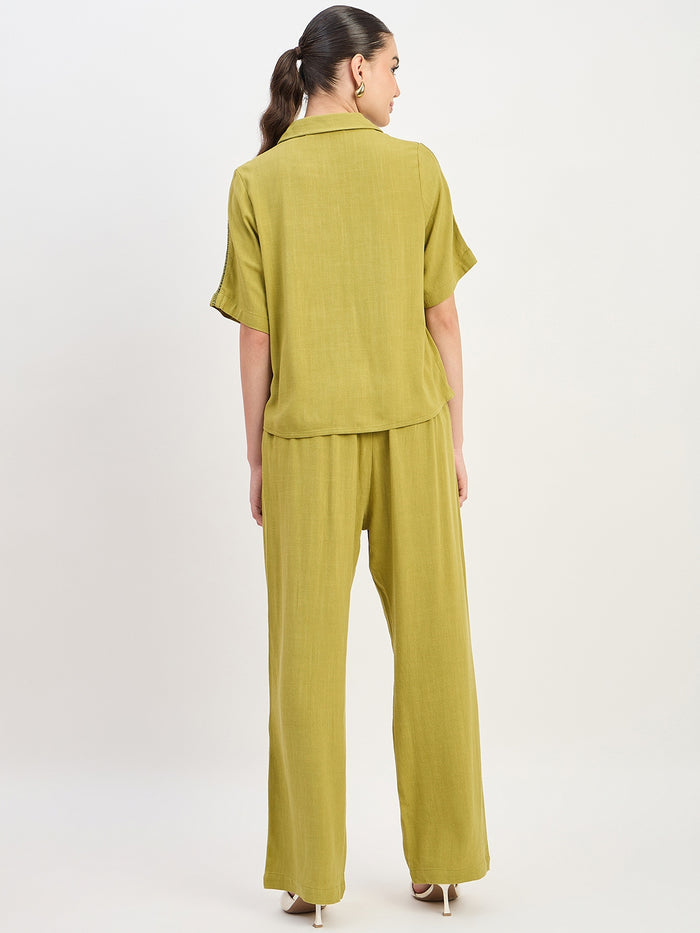Madame Olive Rayon Linen Short Sleeve Co-ord Set
