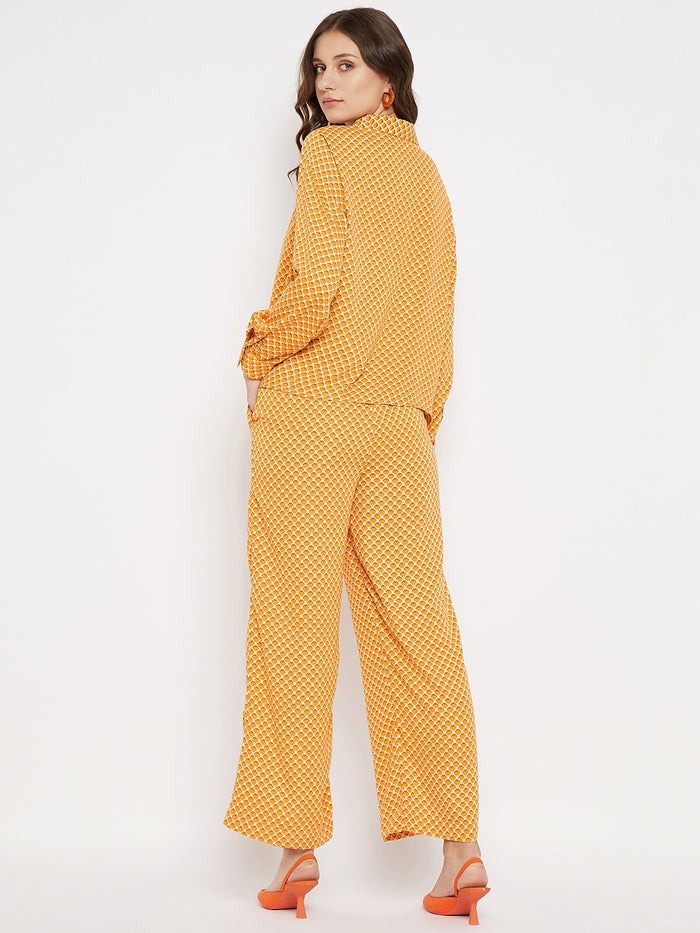 Madame Printed Orange Co-Ord Set