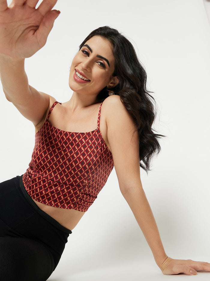 Madame Printed Wine Top
