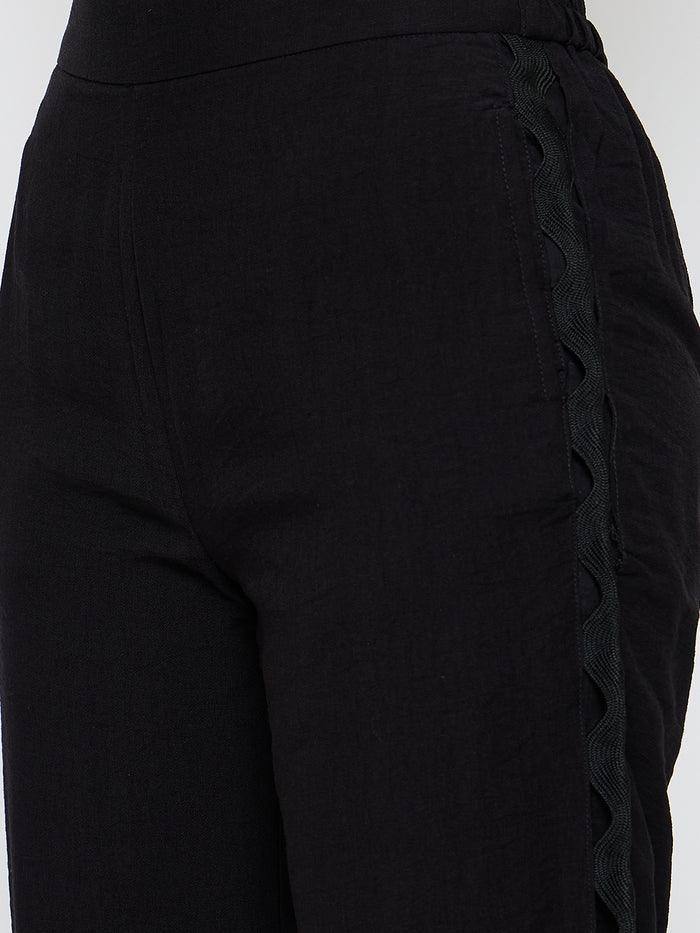 Madame Rayon Lace Black Co-ord Set