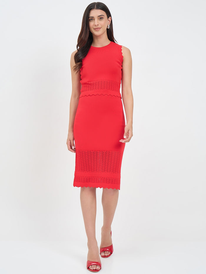 Madame Red Knit Skirt Co-ord Set
