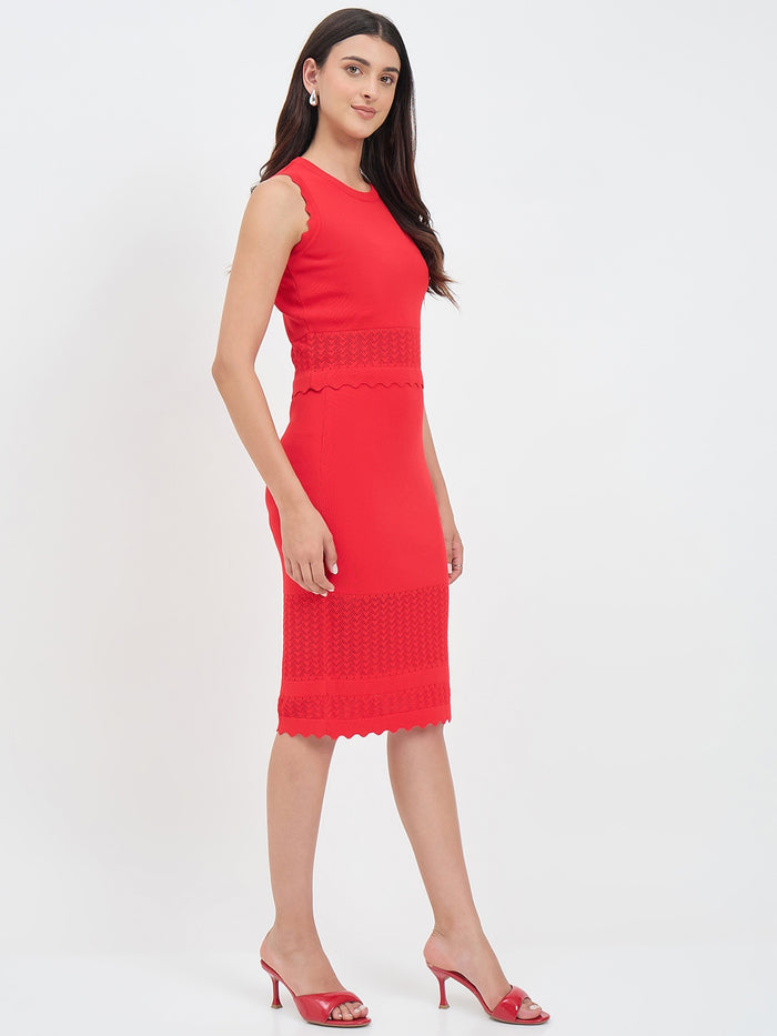 Madame Red Knit Skirt Co-ord Set