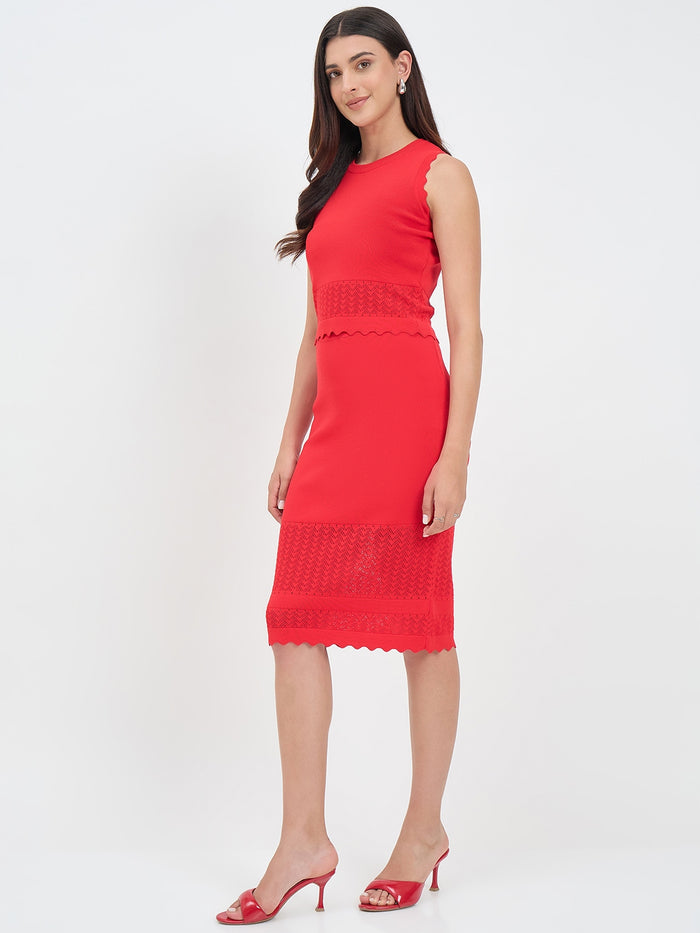 Madame Red Knit Skirt Co-ord Set