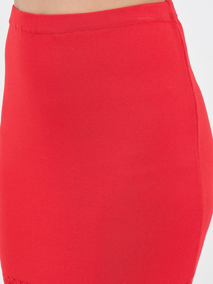 Madame Red Knit Skirt Co-ord Set