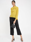 Madame Ruffle Neckline Yellow Top
