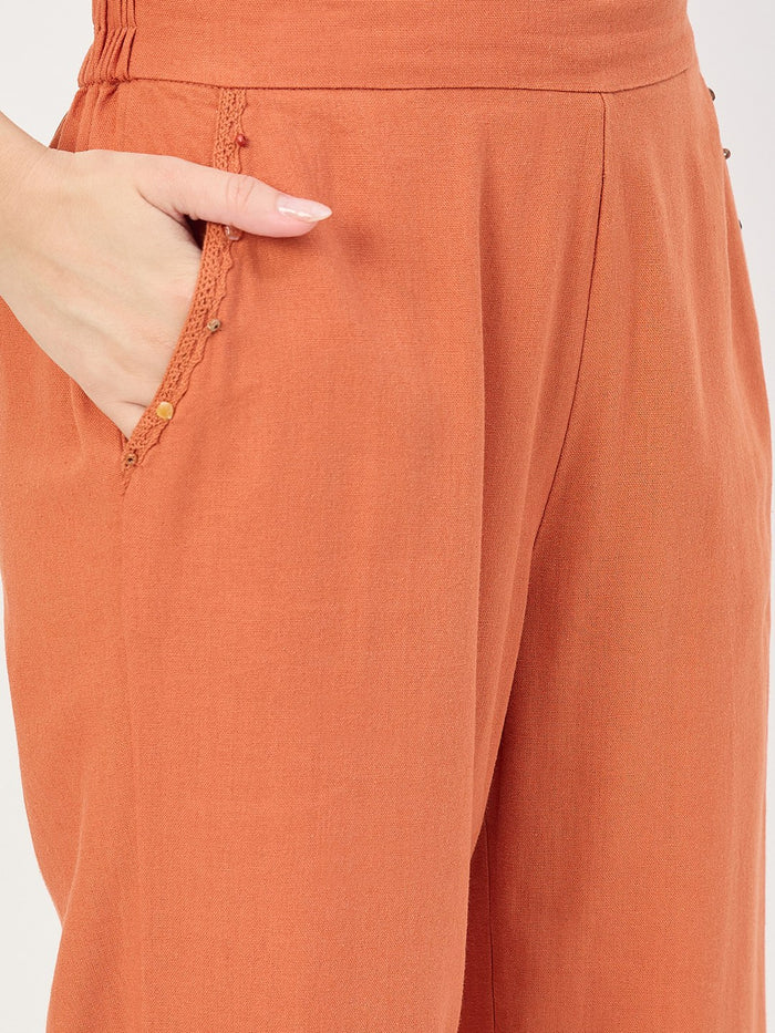 Madame Rust Rayon Linen Embroidered Co-ord Set