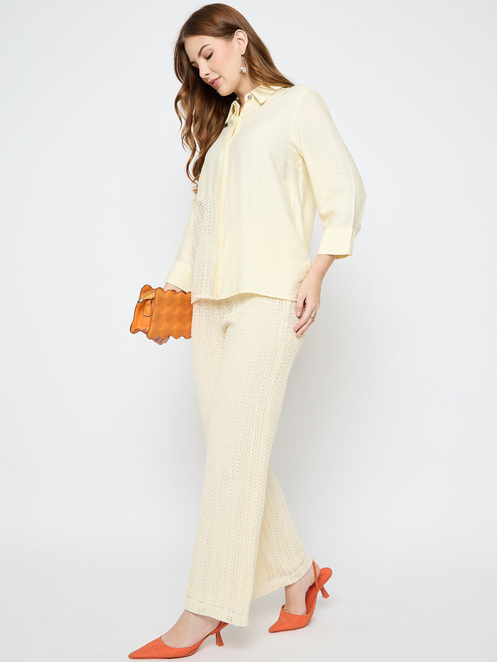 Madame Semi Sheer Off White Co-ord Set