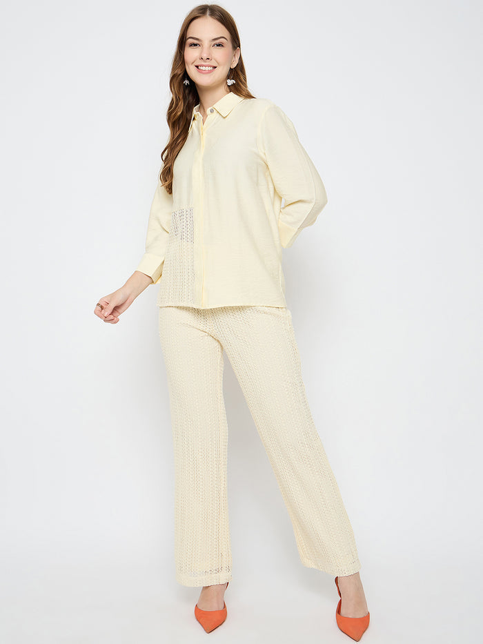 Madame Semi Sheer Off White Co-ord Set