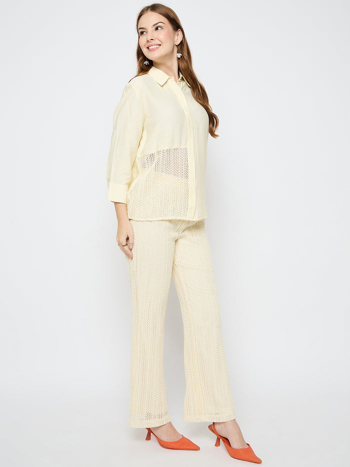Madame Semi Sheer Off White Co-ord Set