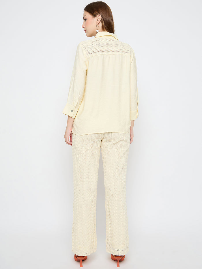 Madame Semi Sheer Off White Co-ord Set
