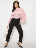Madame Sheer Baby Pink Ruffle Top
