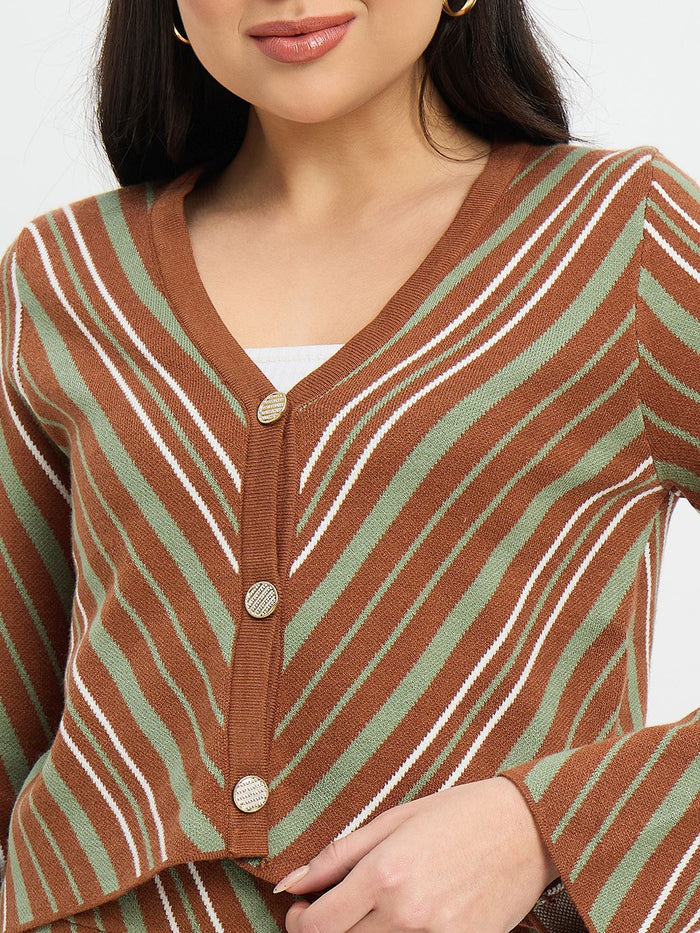 Madame Striped Cardigan and Skirt Co-ord Set