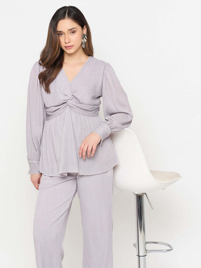 Madame Surplice Neck Co-ord Set