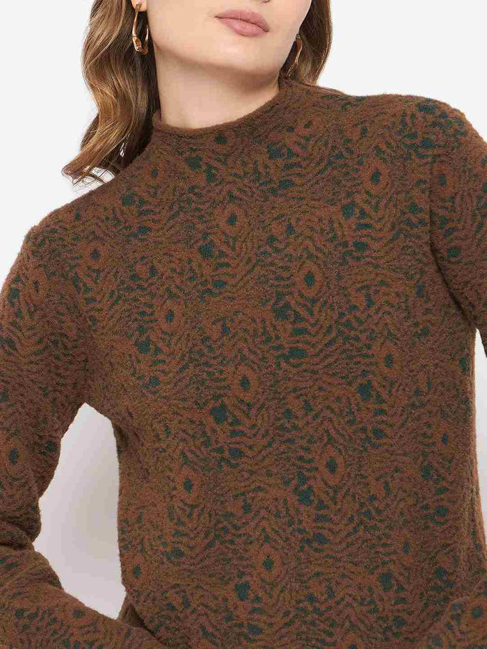 Madame Top and Bottoms Printed Brown Co-ord Set
