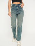Madame Whiskered Tinted Green Cotton Blend Jeans