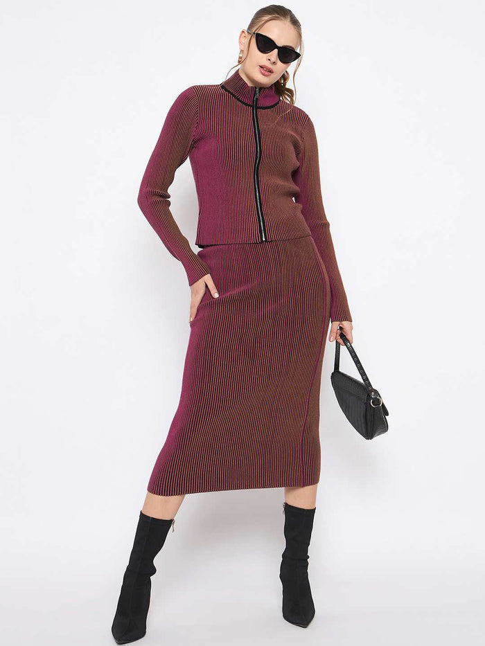 Madame Zipped Top and Skirt Co-ord Set