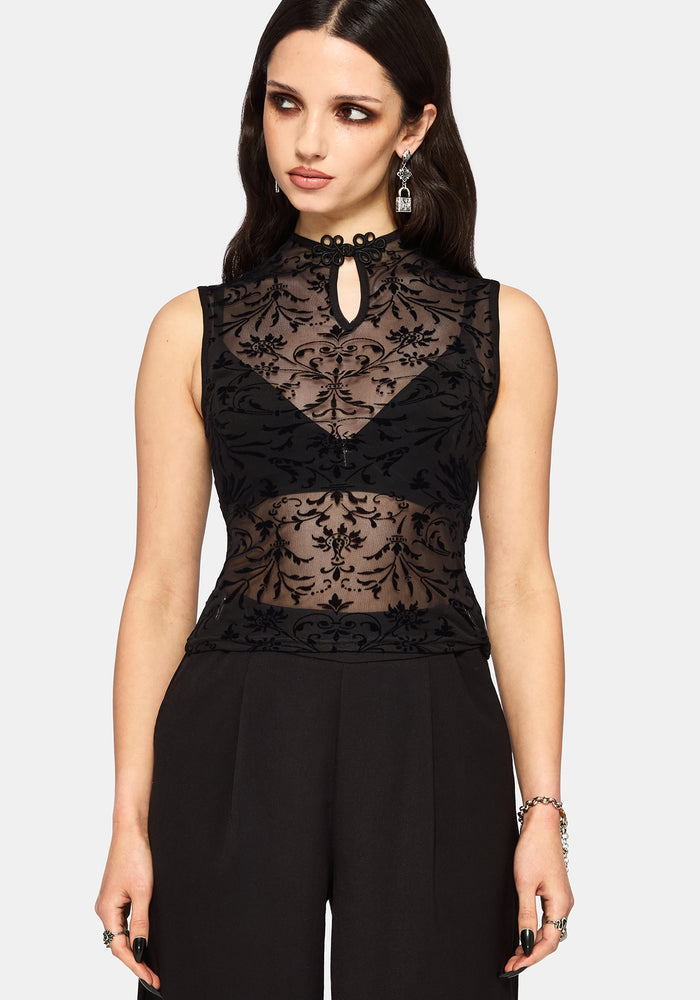 Mae Flock Mesh Keyhole Tank