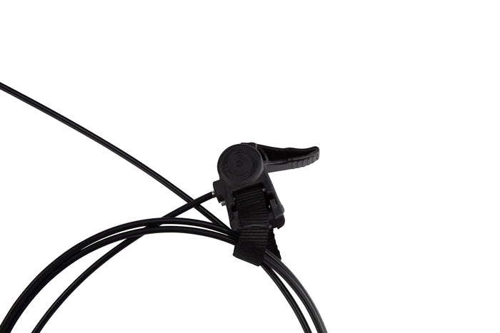 Saris MAG+ Indoor Bike Trainer — remote handlebar resistance shifter cable routed along bar