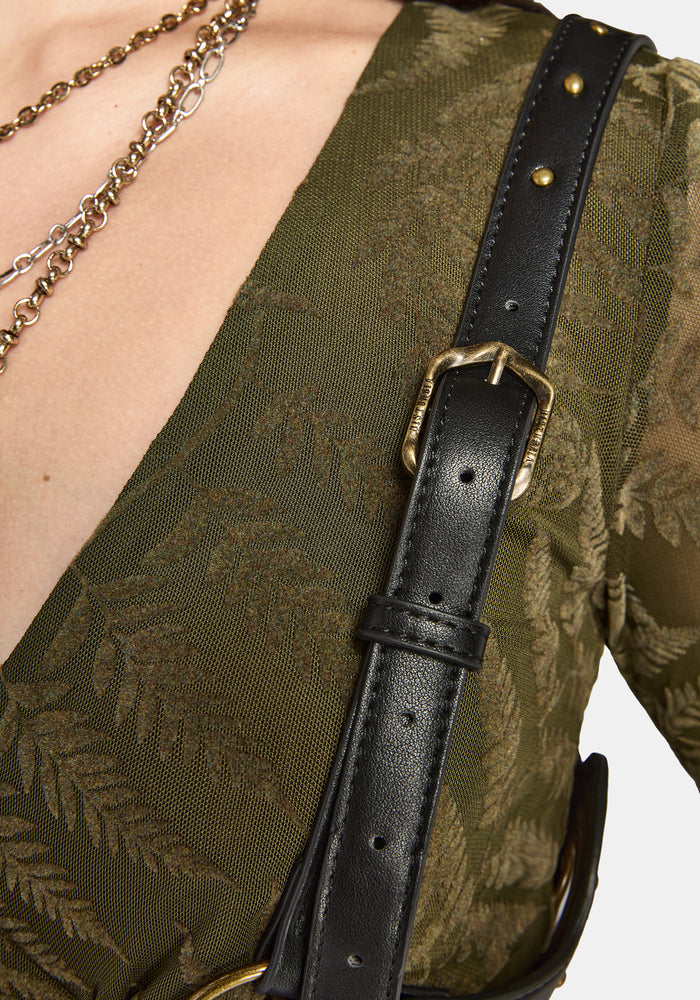 Malvina Eyelet Detail Tie Front Harness