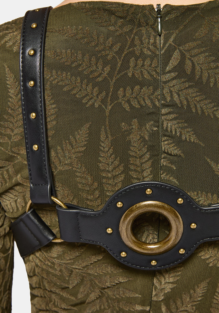 Malvina Eyelet Detail Tie Front Harness