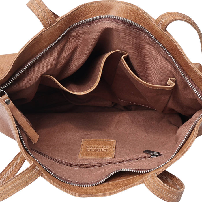 Margot Handcrafted Leather Tote/Shoulder Bags: Cognac Latico Leathers