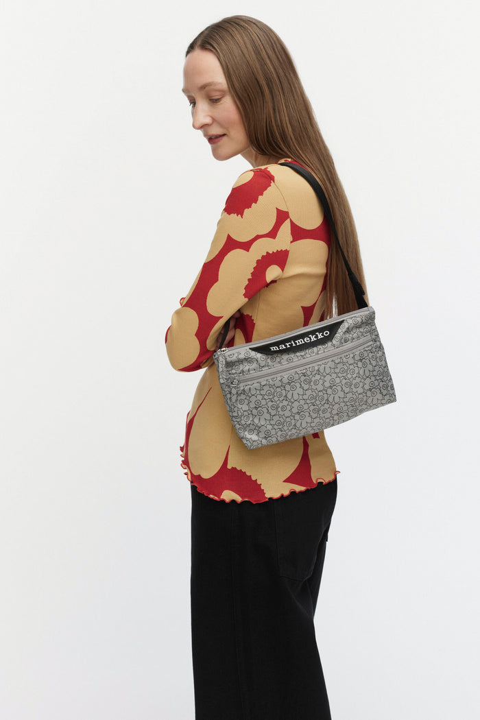 Marimekko Neat Crossbody Piirto Unikko Small Grey/Black