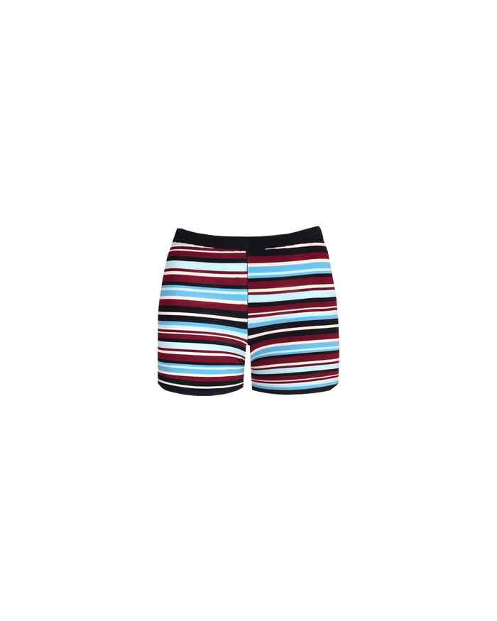 MARLA SHORTS BURGUNDY BLUE STRIPE