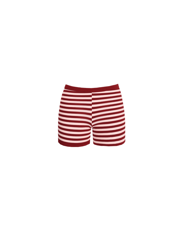 MARLA SHORTS BURGUNDY PINK STRIPE