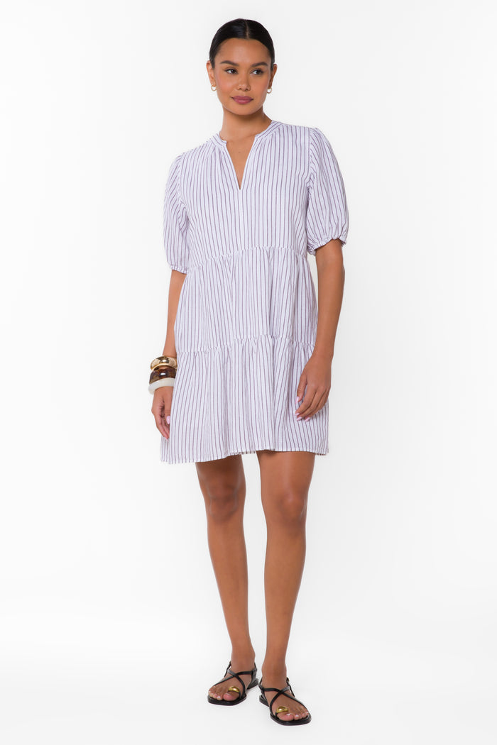 Marscina Berry Striped Dress