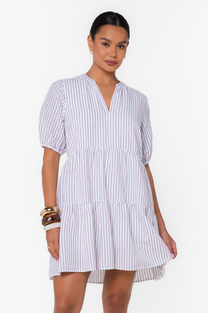 Marscina Berry Striped Dress
