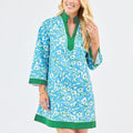 Mary Square Brenda Meadow Line Dress In Blue *FINAL SALE*