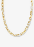 Melinda Maria gold chain link pave simulated diamond necklace