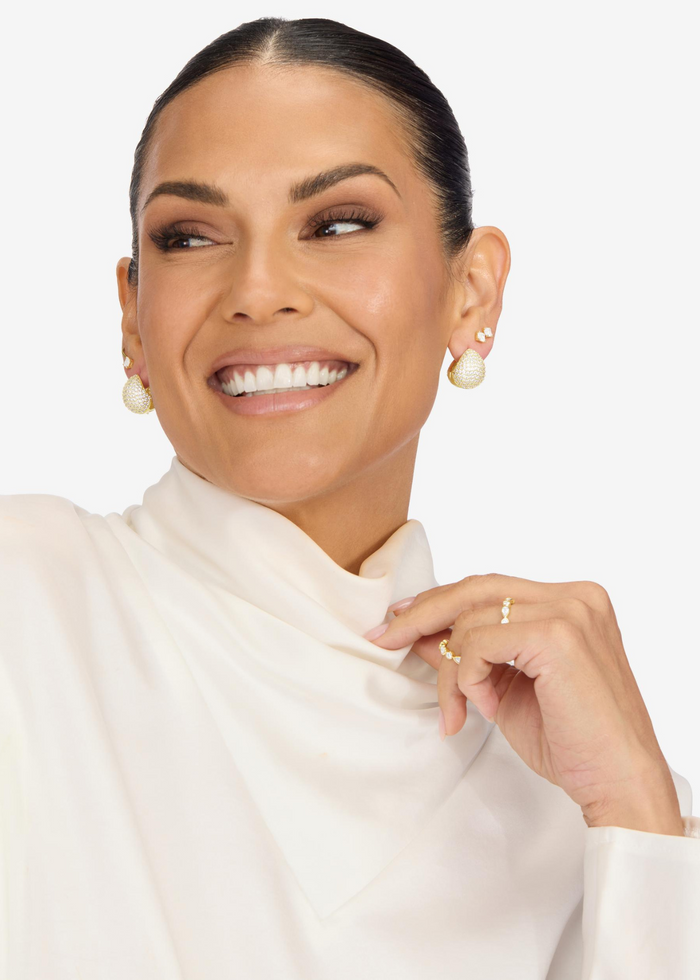 Melinda Maria Norah Pave Earrings - Gold