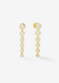 Women's gold framed diamond drop earrings