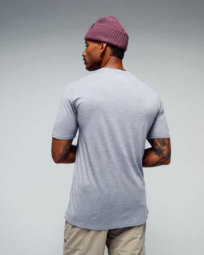 Men's 100% Merino T-shirt - Mid Grey Marle