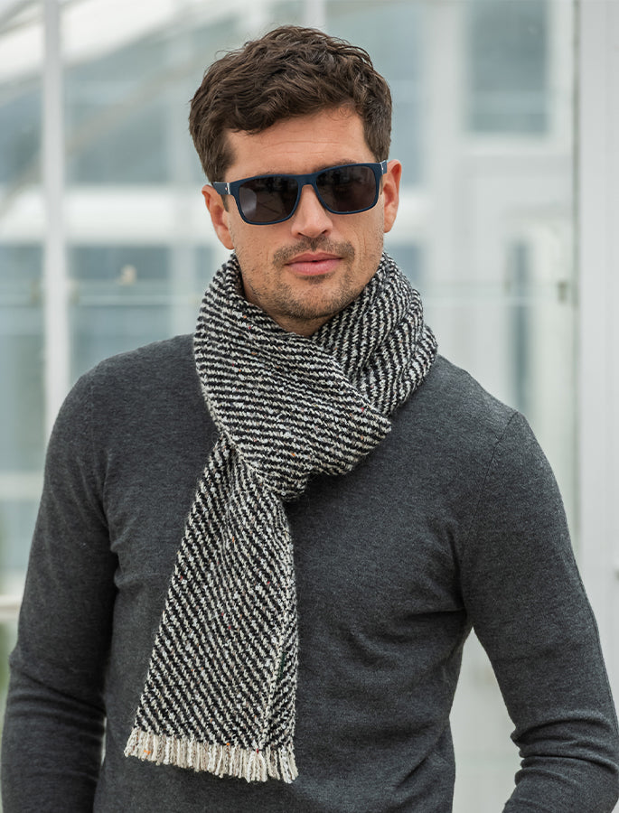 Atlantic Scarf - #color_charcoal-beige
