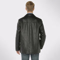 Men’s Black Lambskin Leather Overcoat Blazer Jacket