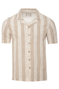 Men's Cotton Linen Dobby Stripe Revere Shirt