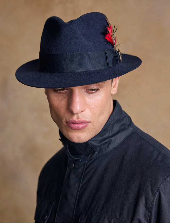 Men's Kildare Trilby Felt Hat #color_navy