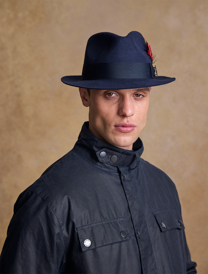 Men's Kildare Trilby Felt Hat #color_navy