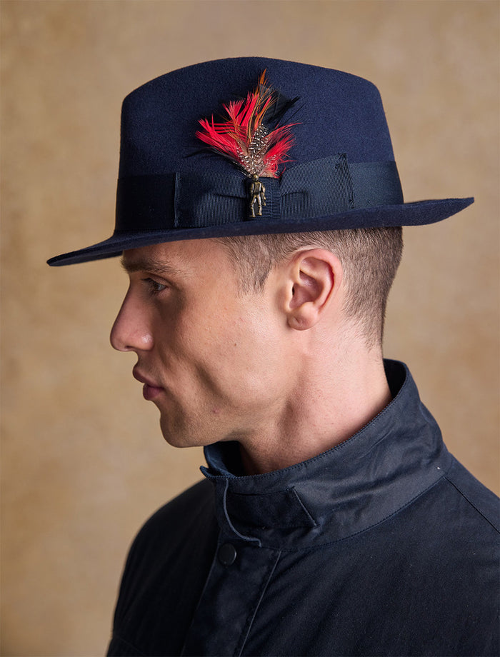 Men's Kildare Trilby Felt Hat #color_navy