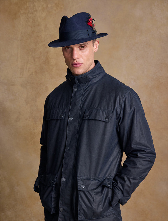 Men's Kildare Trilby Felt Hat #color_navy