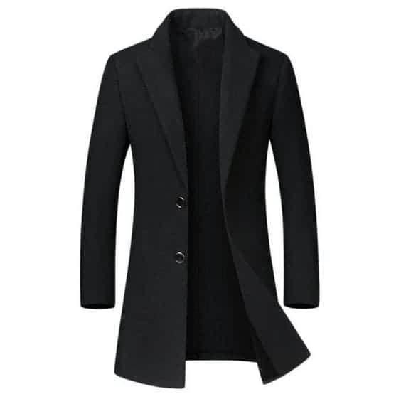 Mens Long Coat - Black - Dubai Offers Today