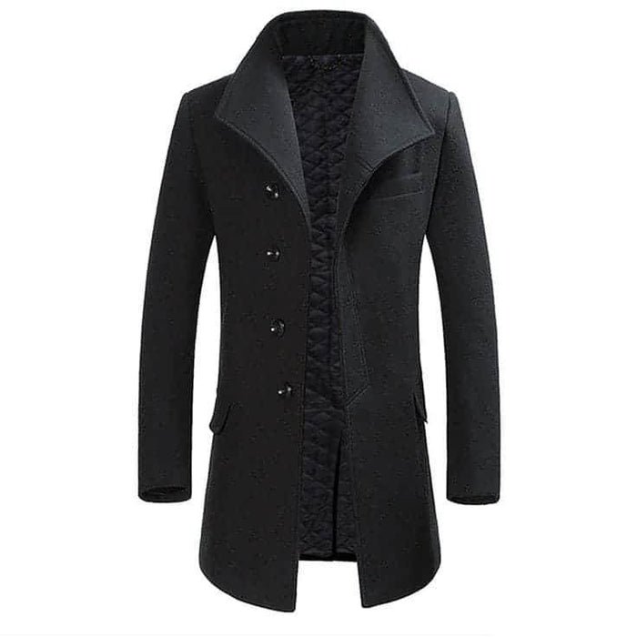 Mens Long Coat - Charcoal - Dubai Offers Today