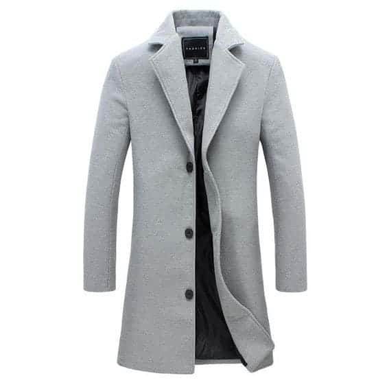 Mens Long Coat - Grey - Dubai Offers Today