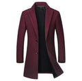 Mens Long Coat - Maroon - Dubai Offers Today