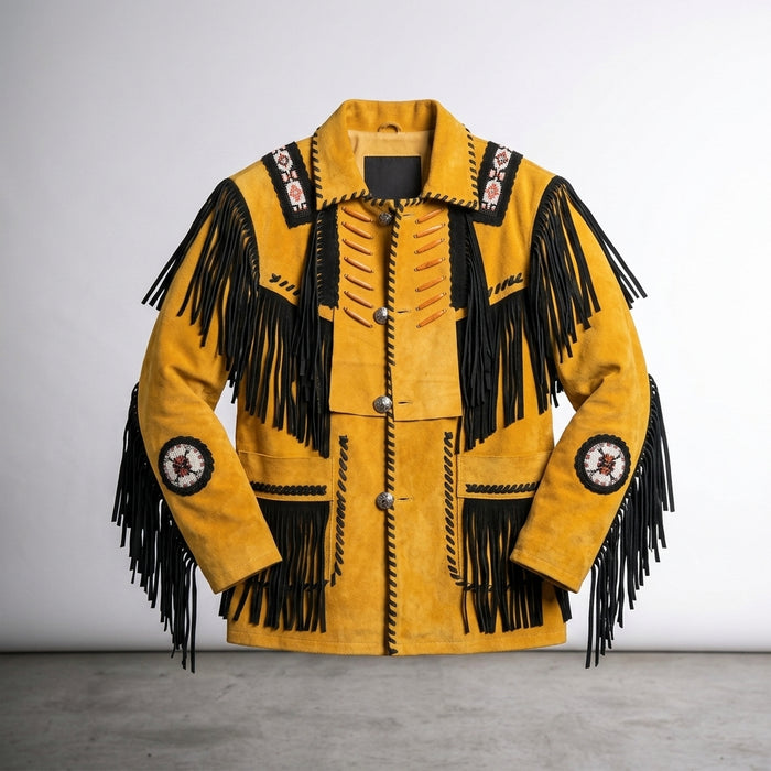 Men’s Native American Traditional Western Leather Jacket